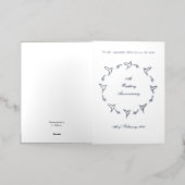 カスタマイズ可能結婚なシルバー記念日 箔グリーティングカード (外側レイダウン)