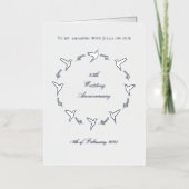 カスタマイズ可能結婚なシルバー記念日 箔グリーティングカード (正面)