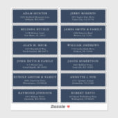 カスタマイズ可能結婚なネイビーのゲストアドレスステッカー シール (シート)