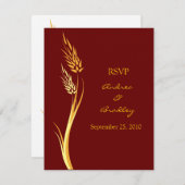 カスタマイズ可能結婚な秋の応答カード 出欠カード (正面/裏面)