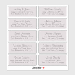 カスタマイズ可能結婚な紫のゲスト住所 シール