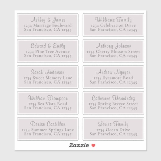 カスタマイズ可能結婚な紫のゲスト住所 シール (シート)