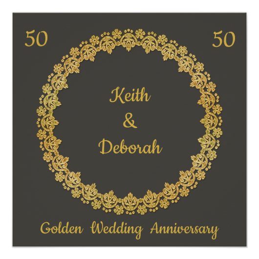 カスタマイズ可能結婚な黄金記念日 ポスター (正面)