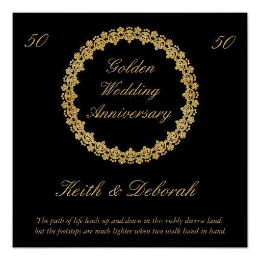 カスタマイズ可能結婚な黄金記念日 ポスター (正面)