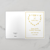 カスタマイズ可能結婚な黄金記念日 箔グリーティングカード (外側レイダウン)