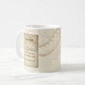 カスタマイズ可能結婚な50周年真珠 コーヒーマグカップ (正面左)