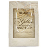 カスタマイズ可能結婚な50周年真珠 ミディアムペーパーバッグ (正面)