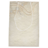 カスタマイズ可能結婚な50周年真珠 ミディアムペーパーバッグ (裏面)