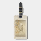 カスタマイズ可能結婚な50周年真珠 ラゲッジタグ (正面縦)