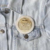 カスタマイズ可能結婚な50周年真珠 缶バッジ (インサイチュ)