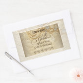 カスタマイズ可能結婚な50周年真珠 長方形シール (封筒)