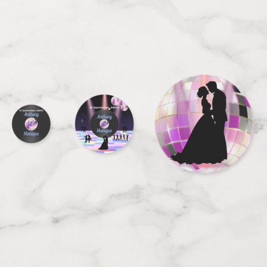 カスタマイズ可能結婚ディスコ コンフェッティ (裏面)