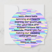 カスタマイズ可能結婚ディスコ サンキューカード (裏面)