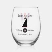 カスタマイズ可能結婚ディスコ ステムなしワイングラス (正面)