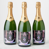 カスタマイズ可能結婚ディスコ スパークリングワインラベル (ボトル)