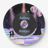 カスタマイズ可能結婚ディスコ ペーパープレート (正面)