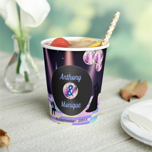 カスタマイズ可能結婚ディスコ 紙コップ (インサイチュ)