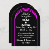 カスタマイズ可能結婚式招待状 | エレガント 招待状 (正面/裏面)