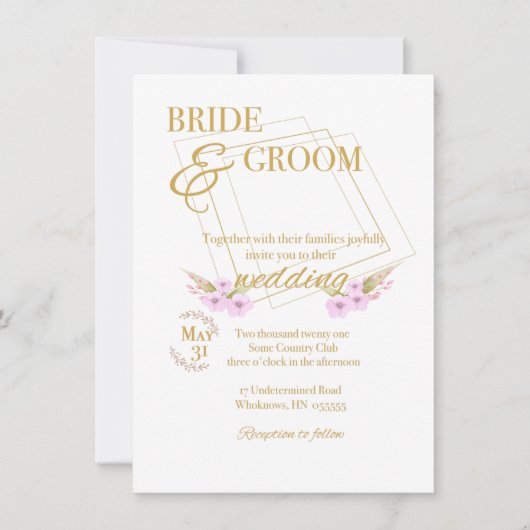 カスタマイズ可能結婚式招待状 招待状 (正面)