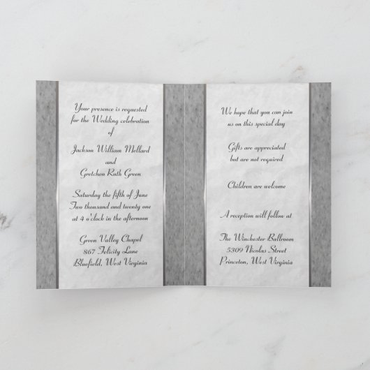 カスタマイズ可能華美結婚式招待状 招待状 (内部)