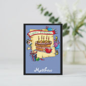 カスタマイズ可能誕生日カード ポストカード (スタンド正面)