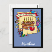 カスタマイズ可能誕生日カード ポストカード (正面/裏面)