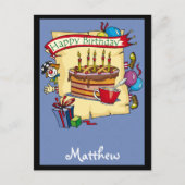 カスタマイズ可能誕生日カード ポストカード (正面)