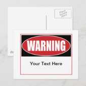 カスタマイズ可能警告標識 ポストカード (正面/裏面)