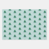 カスタマイズ可能赤と白なメリークリスマスツリー ラッピングペーパーシート (正面2)