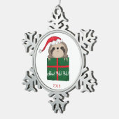 カスタマイズ可能遅らせて下さい! Ho! Ho! 怠惰のクリスマスサンタ スノーフレークピューターオーナメント (右)