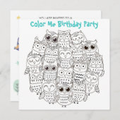 *~*カスタマイズ可能間抜けなOWLSカラーME誕生日 招待状 (正面/裏面)