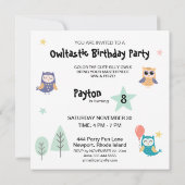 *~*カスタマイズ可能間抜けなOWLSカラーME誕生日 招待状 (裏面)