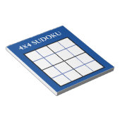 カスタマイズ可能4 by 4 Sudokuテンプレートブルー ノートパッド (アングル)