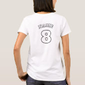 カスタマイズ可能 ウィング入りサッカーボール ロゴ チーム 女子 Tシャツ (裏面)