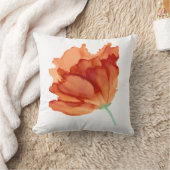 カスタマイズ可能!!オレンジポピーの手色彩の鮮やかフローラ クッション (ブランケット)