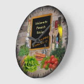 (カスタマイズ可能)キッチンクロック ラージ壁時計 (傾斜)