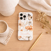 カスタマイズ可能 コテージコア 花と蝶のデザイン iPhoneケース