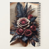 カスタマイズ可能 – 「ゴシックスカルとバラ#1」 プランナー手帳 (裏面)