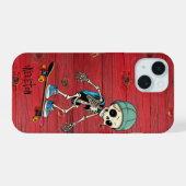 カスタマイズ可能 スケルトン風 iPhoneケース レトロなデザイン iPhone 15ケース (裏面横)