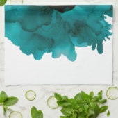 カスタマイズ可能！ティール（緑がかった色）カーネーション大きな花 –  キッチンタオル (折り畳み)