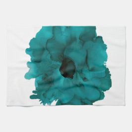 カスタマイズ可能！ティール（緑がかった色）カーネーション大きな花 –  キッチンタオル