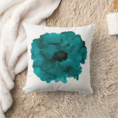 カスタマイズ可能!!!ティール(緑がかった色)カーネーション手色彩の鮮やかフローラ クッション (ブランケット)