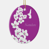 カスタマイズ可能: ハチドリのピンク セラミックオーナメント (右)