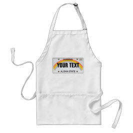 （カスタマイズ可能）ハワイアン免許プレートエプロン スタンダードエプロン