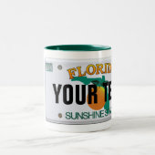 (カスタマイズ可能)フロリダライセンスプレートマグカップ ツートーンマグカップ (中央)