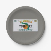 （カスタマイズ可能）フロリダライセンスプレート ペーパープレート (正面)