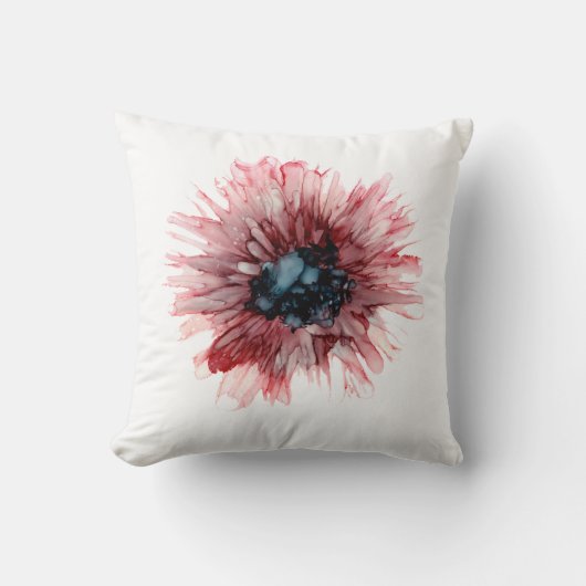 カスタマイズ可能!!!ブルゴーニュとネイビーダリアフローラ クッション (正面)