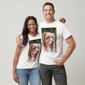 カスタマイズ可能、写真とテキストの犬を追加 Tシャツ (ユニセックス)