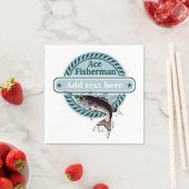 カスタマイズ可能（名前を追加）エースフィッシャーマンバッジ、 スタンダードカクテルナプキン (インサイチュ)