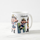 カスタマイズ可能 名前 セーラー キャラクター * H * コーヒーマグカップ (正面右)